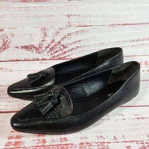 Veronica Beard Cleo Black Leather Flats